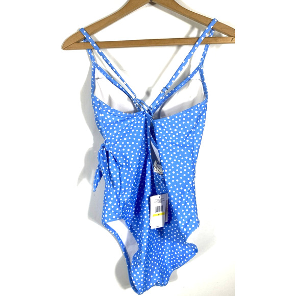 Jessica Simpson Swimsuit Sz Medium Blue Polka Dot Tie Side NEW Rockabilly Pinup - Picture 6 of 10